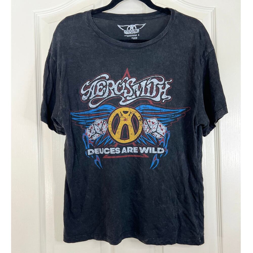 The AEROSMITH Deuces Are Wild Distressed Rocker T-Shirt